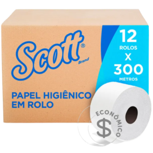 NITS CLEAN PAPEL HIGIÊNICO - SCOTT PAPEL HIGIÊNICO ROLO - 12 ROLOS DE 300M - 30180115 - 2398